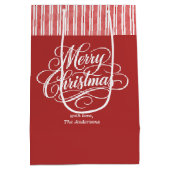 Elegantes Weihnachtsmanuskript Mittlere Geschenktüte (Rückseite)