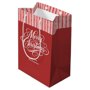 Elegantes Weihnachtsmanuskript Mittlere Geschenktüte