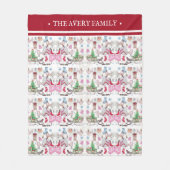 Elegantes Weihnachtsmärchen-Muster Fleecedecke (Vorderseite)