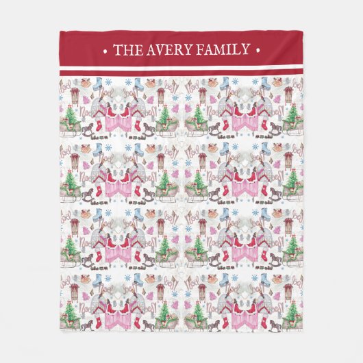 Elegantes Weihnachtsmärchen-Muster Fleecedecke (Vorderseite)