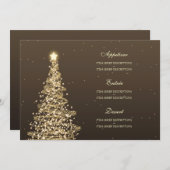 Elegantes Weihnachtsmenü Gold Menükarte (Vorne/Hinten)