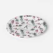 Elegantes Weihnachtsmongramm Pappteller (Schrägansicht)