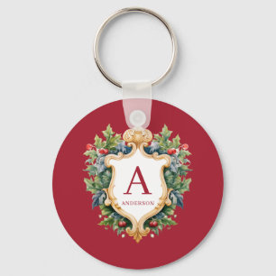 Elegantes Weihnachtsmonogramm Buchstabe  Schlüsselanhänger