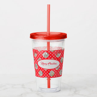Elegantes Weihnachtsmuster Acryltrinkbecher
