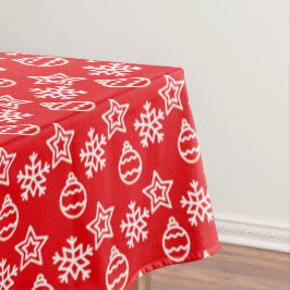 Elegantes Weihnachtsmuster auf Red Tablecloth Tischdecke