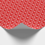 Elegantes Weihnachtsmuster auf Rot Geschenkpapier (Ecke)