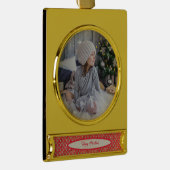 Elegantes Weihnachtsmuster Banner-Ornament Gold (Rechts)