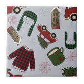 Elegantes Weihnachtsmuster Fliese (Vorderseite)