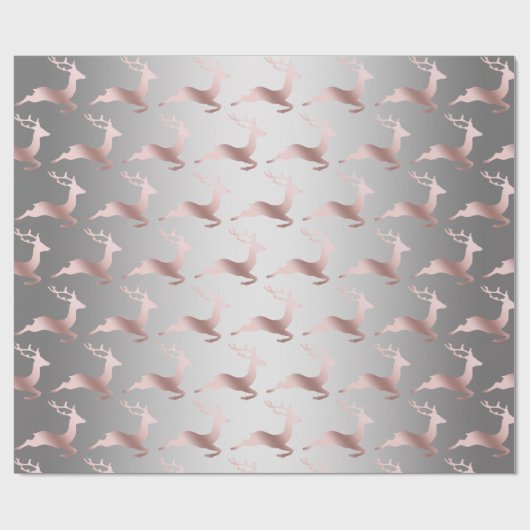 Elegantes Weihnachtsmuster in Rose Gold & Silber Geschenkpapier (Flach)