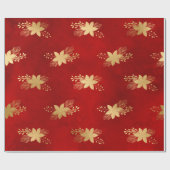 Elegantes Weihnachtsmuster in Rot und Gold Geschenkpapier (Flach)