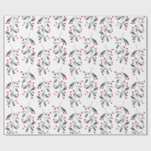 Elegantes Weihnachtsmuster in Rot und Grün Geschenkpapier (Flach)