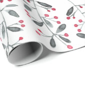 Elegantes Weihnachtsmuster in Rot und Grün Geschenkpapier (Rolleneckpunkt)
