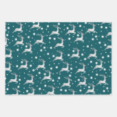 Elegantes Weihnachtsmuster Rentier Snowflake Geschenkpapier Set (Vorderseite 3)
