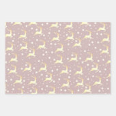 Elegantes Weihnachtsmuster Rentier Snowflake Geschenkpapier Set (Vorderseite 2)