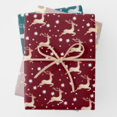 Elegantes Weihnachtsmuster Rentier Snowflake Geschenkpapier Set (Beispiel)