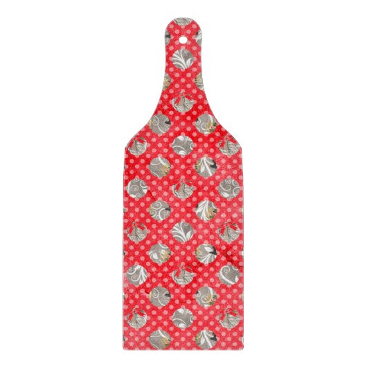 Elegantes Weihnachtsmuster Schneidebrett (Vorderseite)