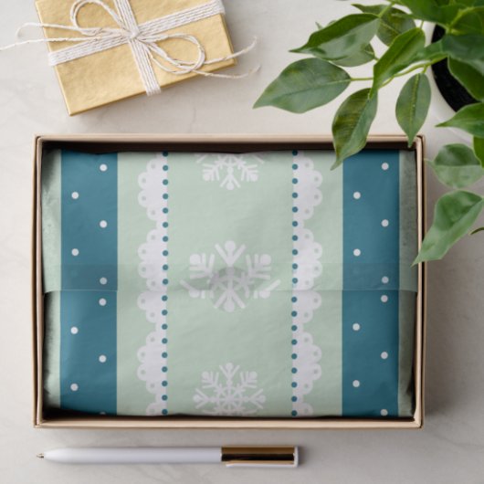 Elegantes Weihnachtsmuster Weiße Schneeflocken Seidenpapier (Geschenk)