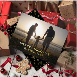 Elegantes Weihnachtsnachtsnachtsnacht Foto Custom  Folien Feiertagskarte