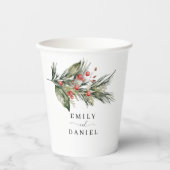 Elegantes Weihnachtspapier für Wasserfarben Pappbecher (Vorderseite)