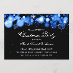 Elegantes WeihnachtsParty-Winter-Wunder-Blau Einladung