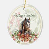 Elegantes Weihnachtspferd Keramik Ornament (Links)