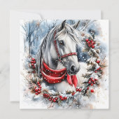 Elegantes Weihnachtspferd mit Winterkranz individu (Vorderseite)