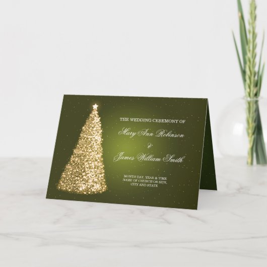 Elegantes Weihnachtsprogramm Gold Green Programm (Vorderseite)