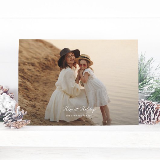 Elegantes Weihnachtsreich Foto-Skript glücklich Feiertagskarte