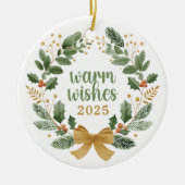 Elegantes Weihnachtsreich individualisierbares Fot Keramik Ornament (Vorne)