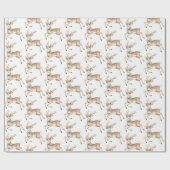 Elegantes Weihnachtsren mit Silberbogen Geschenkpapier (Flach)