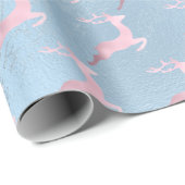 Elegantes Weihnachtsrentiermuster der Rose Geschenkpapier (Rolleneckpunkt)