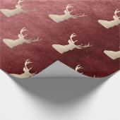 Elegantes Weihnachtsrentiermuster der Rose Geschenkpapier (Ecke)