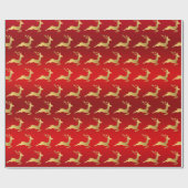 Elegantes Weihnachtsrentiermuster Geschenkpapier (Flach)