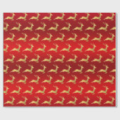 Elegantes Weihnachtsrentiermuster Geschenkpapier (Flach)