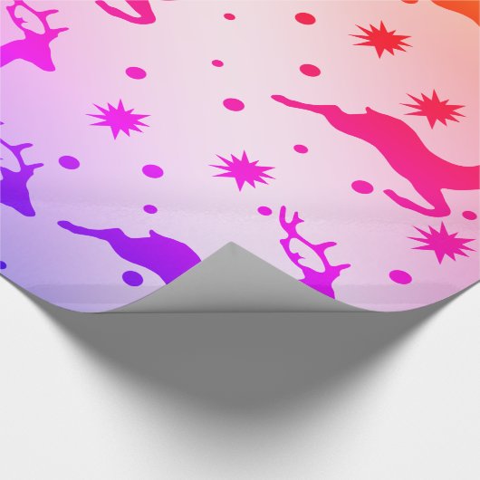 Elegantes Weihnachtsrentiermuster Geschenkpapier (Ecke)