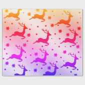 Elegantes Weihnachtsrentiermuster Geschenkpapier (Flach)