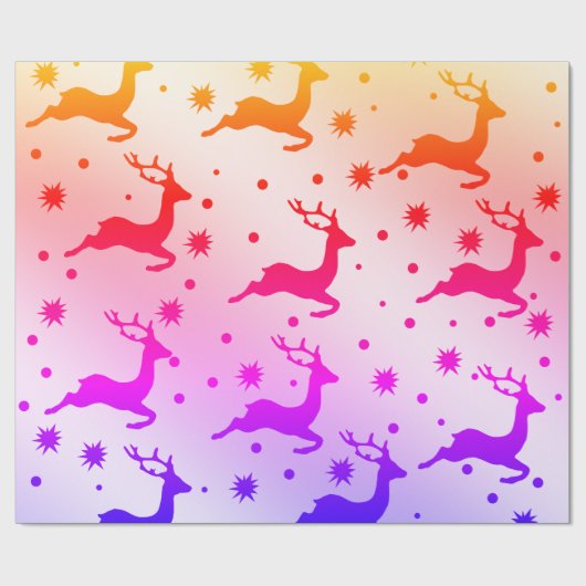 Elegantes Weihnachtsrentiermuster Geschenkpapier (Flach)