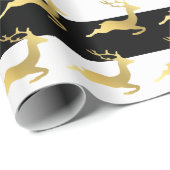 Elegantes Weihnachtsrentiermuster Geschenkpapier (Rolleneckpunkt)