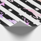 Elegantes Weihnachtsrentiermuster Geschenkpapier (Ecke)