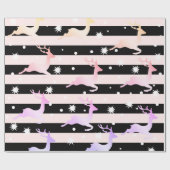 Elegantes Weihnachtsrentiermuster Geschenkpapier (Flach)