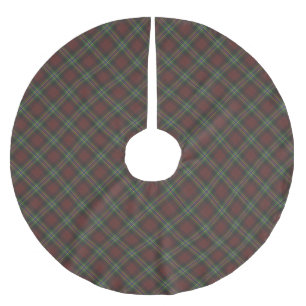 Elegantes Weihnachtsrot-grün-blau kariertes Muster Polyester Weihnachtsbaumdecke