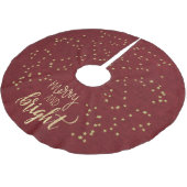 Elegantes Weihnachtsrot mit Gold-Sternen Polyester Weihnachtsbaumdecke (Schrägansicht)