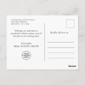 Elegantes Weihnachtsschmuck Danke Postkarte (Rückseite)