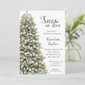 Elegantes Weihnachtsschnee im Brautparty Liebe Einladung (Stehend Vorderseite)