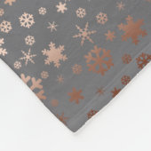 Elegantes Weihnachtsschneeflockemuster-Rosengold Fleecedecke (Ecke)