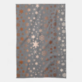 Elegantes Weihnachtsschneeflockemuster-Rosengold Handtuch (Vertikal)