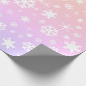 Elegantes Weihnachtsschneeflockenmuster holografis Geschenkpapier (Ecke)