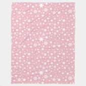 Elegantes Weihnachtsschneeflockenmuster pastellros Fleecedecke (Vorderseite)