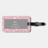 Elegantes Weihnachtsschneeflockenmuster pastellros Gepäckanhänger (Rückseite horizontal)