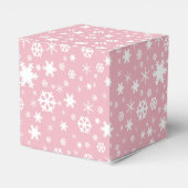 Elegantes Weihnachtsschneeflockenmuster pastellros Geschenkschachtel (Rückseite)